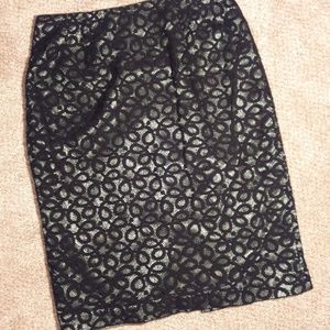 A.B.S. by Allen Black Lace and Green Skirt